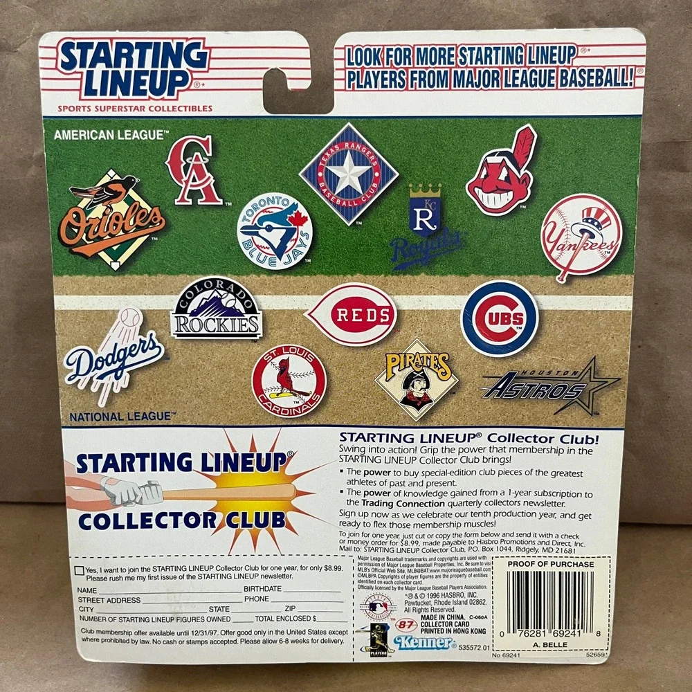 Kenner Starting Lineup 1997 Albert Belle Cleveland Baseball Figure with Card